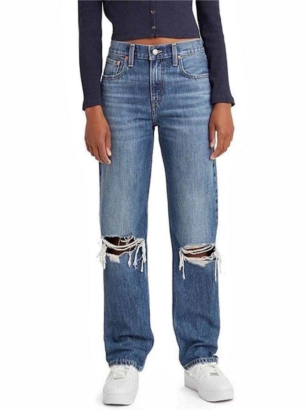 Levi's Low Pro Straight Distressed Jeans Waist 27